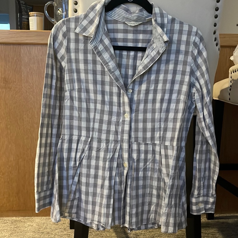 Anthropologie Small Button Down Gingham Shirt